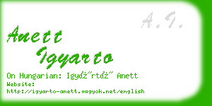 anett igyarto business card